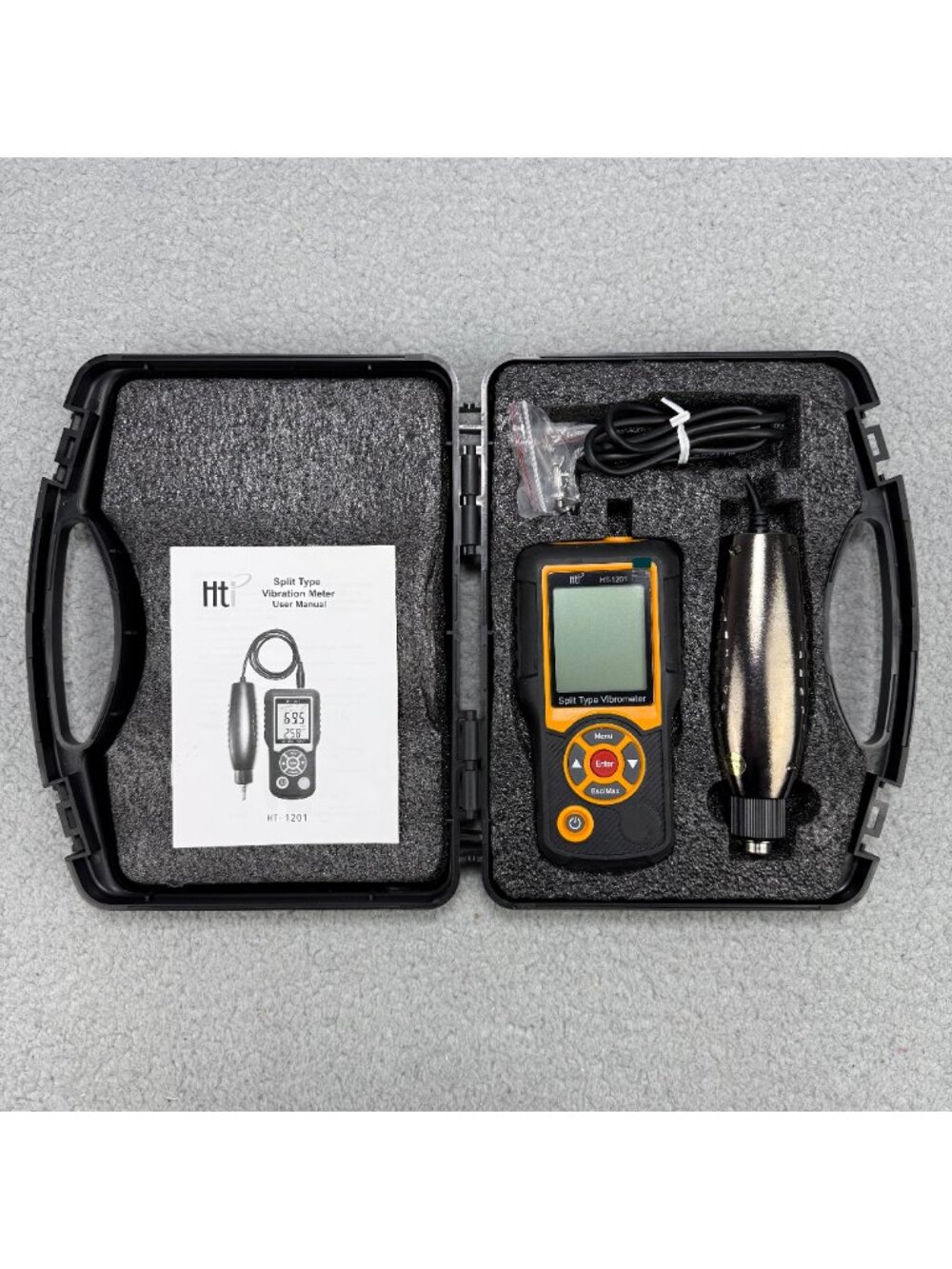 HT-1201 Digital Split Type Vibration Meter Vibrometer Kit HTI Temperature Tester